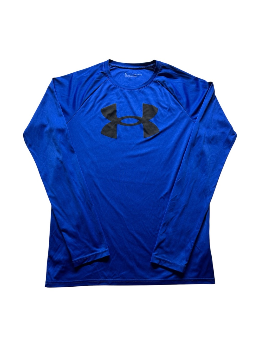 Under Armour Youth XL Blue Loose Fit Long Sleeve Logo Athletic Shirt
